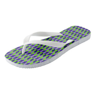 Lila und grüne geometrische Flip-Flops Flip Flops