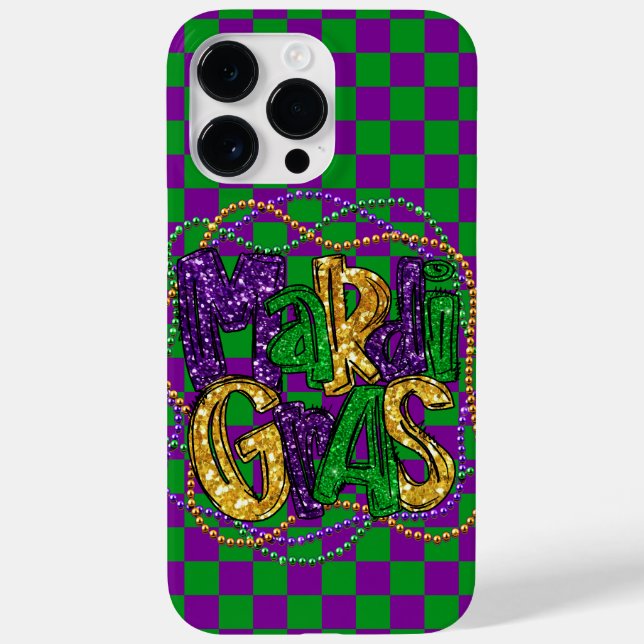 LILA UND GRÜNE GESPRÜFTE PATTERN FARBBILDER Case-Mate iPhone HÜLLE (Rückseite)