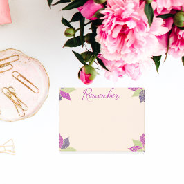 Lila und grüne Happy Blume Post-it Klebezettel