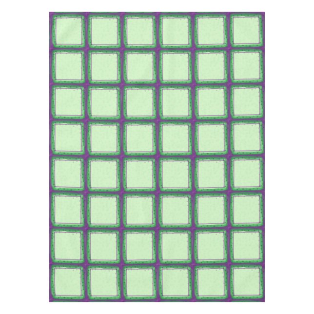 Lila und grüne Karierte Tischdecke (Vorderseite)