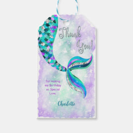 Lila und grüne Meerjungfrauenschilder Geschenkanhänger