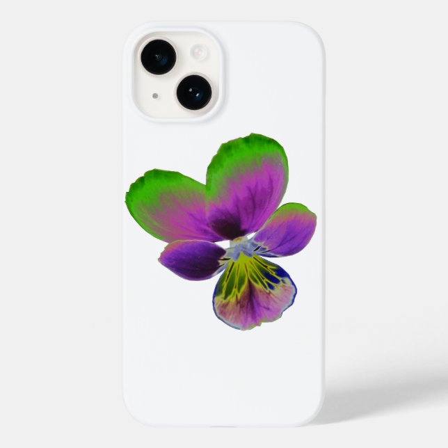 Lila und grüne Pansy Case-Mate iPhone Hülle (Rückseite)