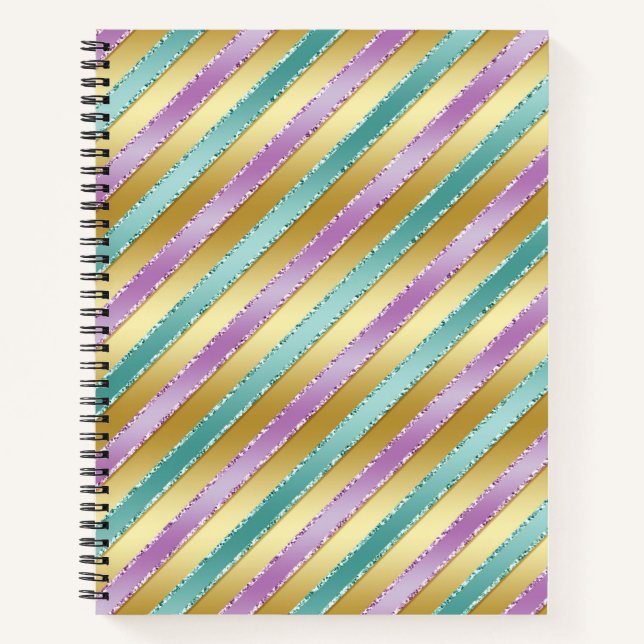 LILA UND GRÜNE RIBBON SEHEN PATTER AUS NOTIZBUCH (Vorderseite)