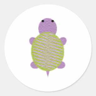 Lila und grüne Schildkröte Runder Aufkleber