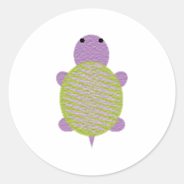 Lila und grüne Schildkröte Runder Aufkleber (Vorderseite)