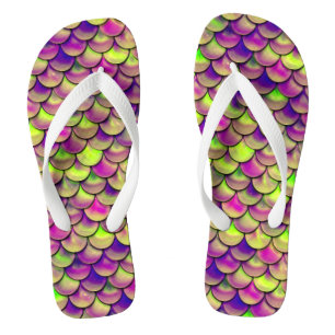 Lila und grüne Skala Flip Flops