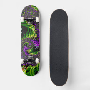 Lila und grüne Spirale Skateboard
