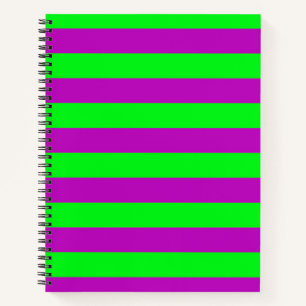 Lila und grüne Streifen Notizbuch