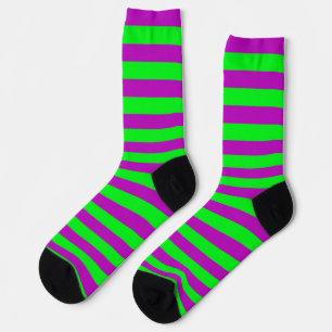 Lila und grüne Streifen Socken