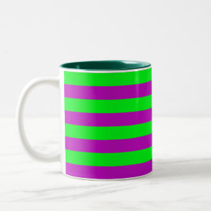 Lila und grüne Streifen Zweifarbige Tasse
