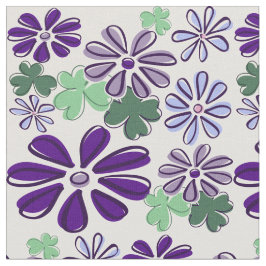 Lila und grüne Wildblume und Clou Stoff