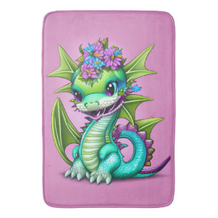 Lila und grüner Baby-Drache Badematte