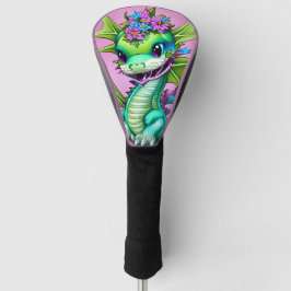 Lila und grüner Baby-Drache Golf Headcover
