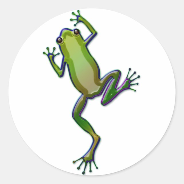 Lila und grüner Baumfrosch Runder Aufkleber (Vorderseite)