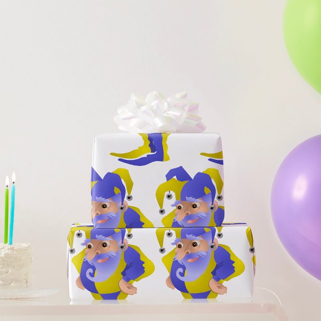 Lila und grüner Jester Geschenkpapier (Von Creator hochgeladen)
