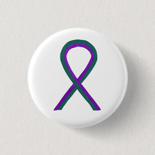 Lila und grünes Awareness-Ribbon-Button-Button Button