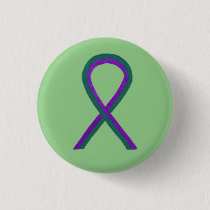Lila und grünes Awareness-Ribbon-Button-Button Button