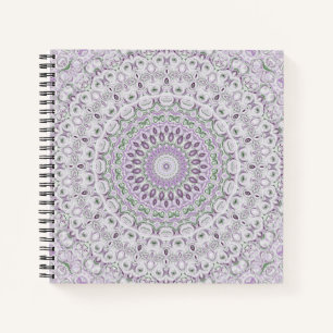 Lila und grünes Mandala-Musterdesign Notizbuch