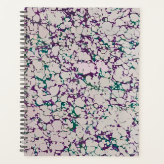 Lila- und grüngekrauschtes, abstraktes Malerdesign Planer