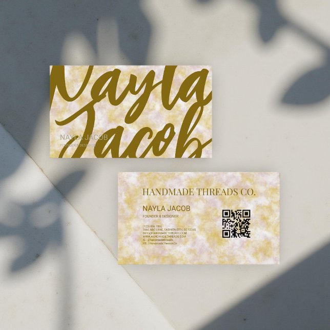 Lila und handgefertigte Wasserfarbe Visitenkarte (Von Creator hochgeladen)