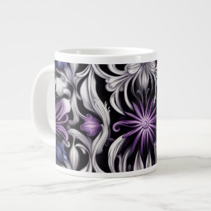 Lila und Helllila Blumen Abstract Art  Jumbo-Tasse