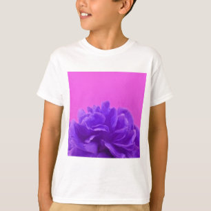 Lila und Himbeer-Blumenkunst T-Shirt
