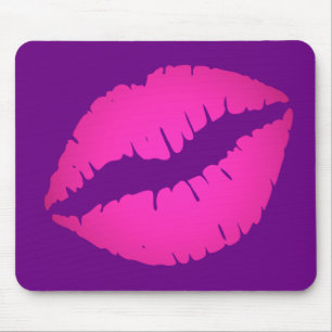 Lila und Hot Pink Ombre-Lippenstift-Kuss Mousepad