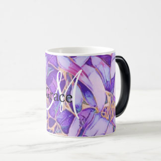 Lila und Imitats Gold Blume Tasse
