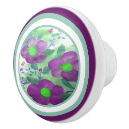 Lila und kalkgrün keramikknauf