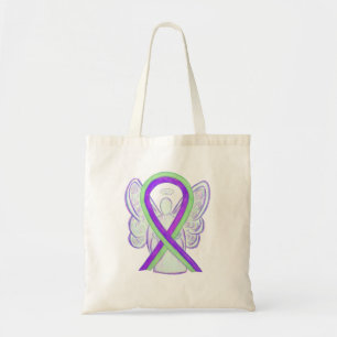 Lila und kalkgrüne Bag Tragetasche