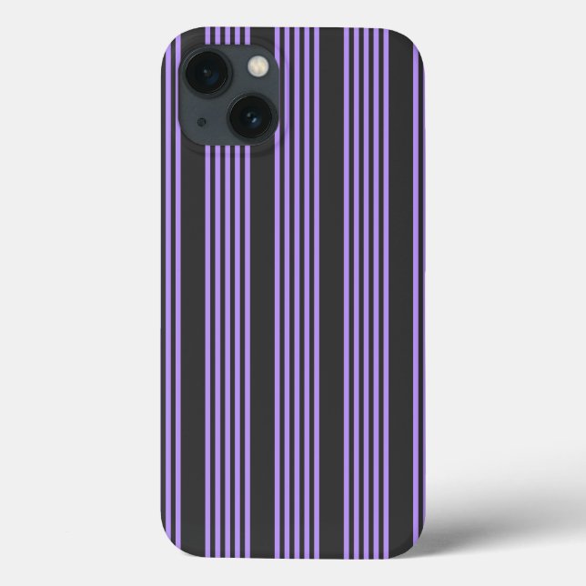 Lila und kohle-fünf Streifen Case-Mate iPhone Hülle (Rückseite)