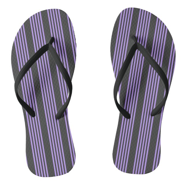Lila und kohle-fünf Streifen Flip Flops (Fußbett)