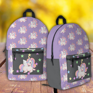 Lila und kohlensäurehaltiger Regenbogenname Bedruckter Rucksack