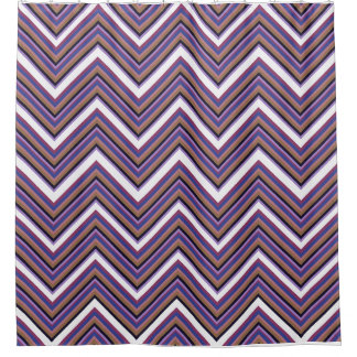 Lila- und korallenroter Chevron-Duschvorhang – mod Duschvorhang