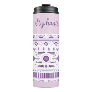 Lila und Lavendel geometrisches Boho-Muster Thermosbecher