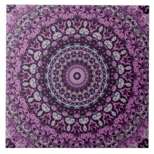 Lila und Lavendel Mandala Musterdesign Fliese