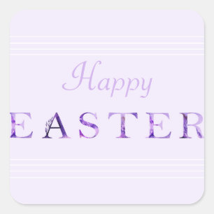 Lila- und Lavendel-Ostermarken Quadratischer Aufkleber