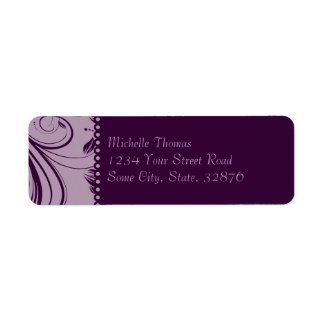 Lila und Lavender Floral Wirbel Hochzeitsadresse