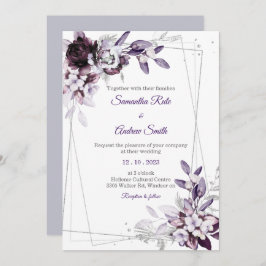 Lila und Lavender Silver Wedding Einladung