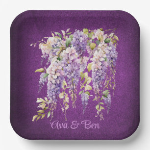 Lila und Lavender Wisteria Wedding Pappteller