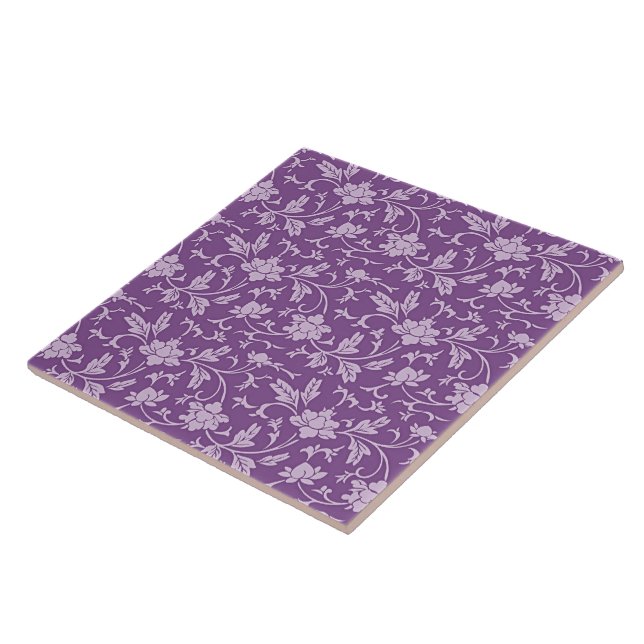 Lila und laventisches Blumenmuster Fliese (Seite)