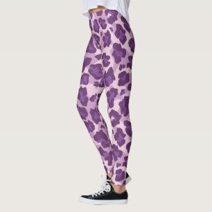 Lila und lila Leopardendruck Leggings