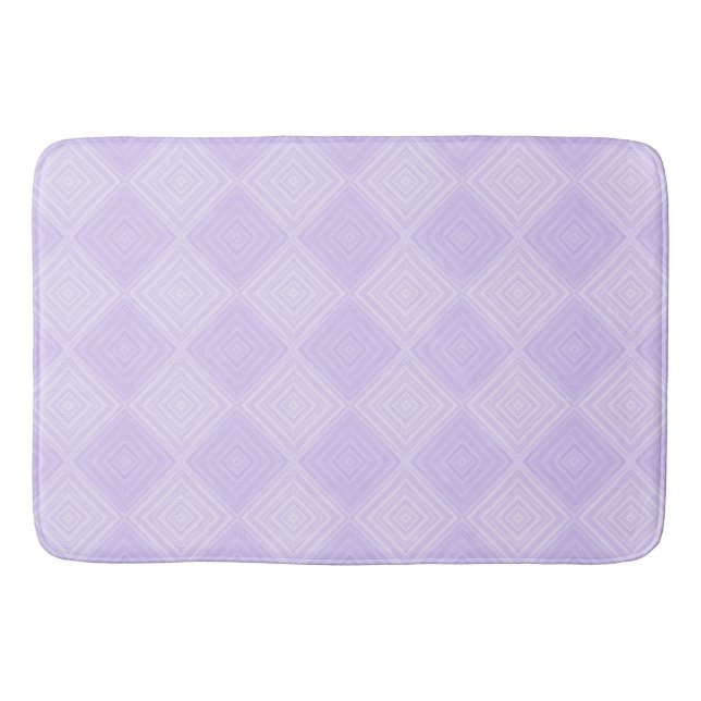 Lila und Lilac Two Tone Geometric Diamond Badematte (Vorderseite)