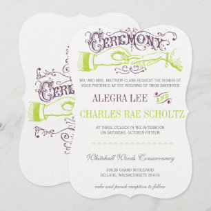 Lila und Limone moderne Vintage Typografie einlade Einladung