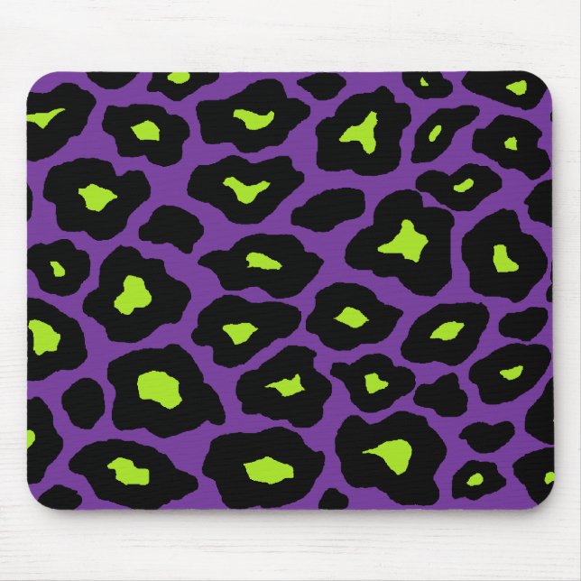 Lila und Limoner Leopard Mousepad (Vorne)