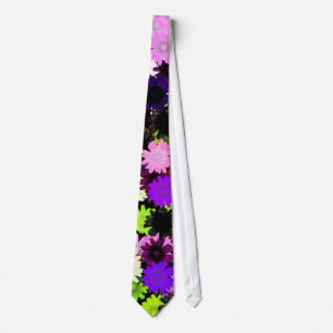 Lila und Limones Blumen Krawatte