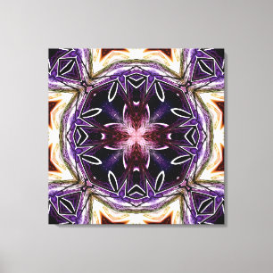 Lila und Magenta-Kosmic-Kaleidoskopmuster Leinwanddruck