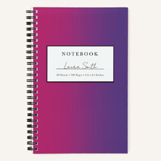 Lila und Magenta Ombré personalisiertes Notizbuch