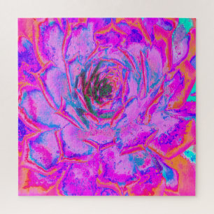 Lila und Magenta Succulent Sedum Rosette Puzzle
