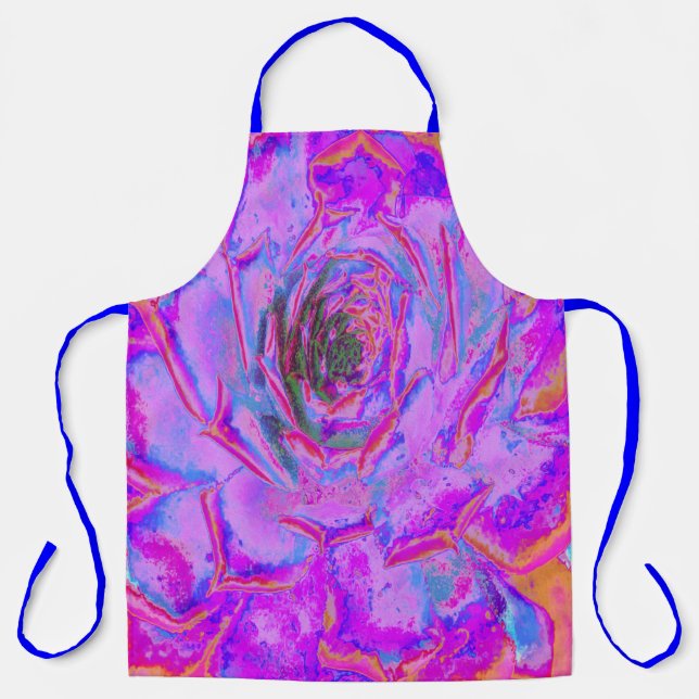 Lila und Magenta Succulent Sedum Rosette Schürze (Vorderseite)